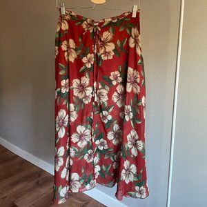Red Floral Maxi Skirt